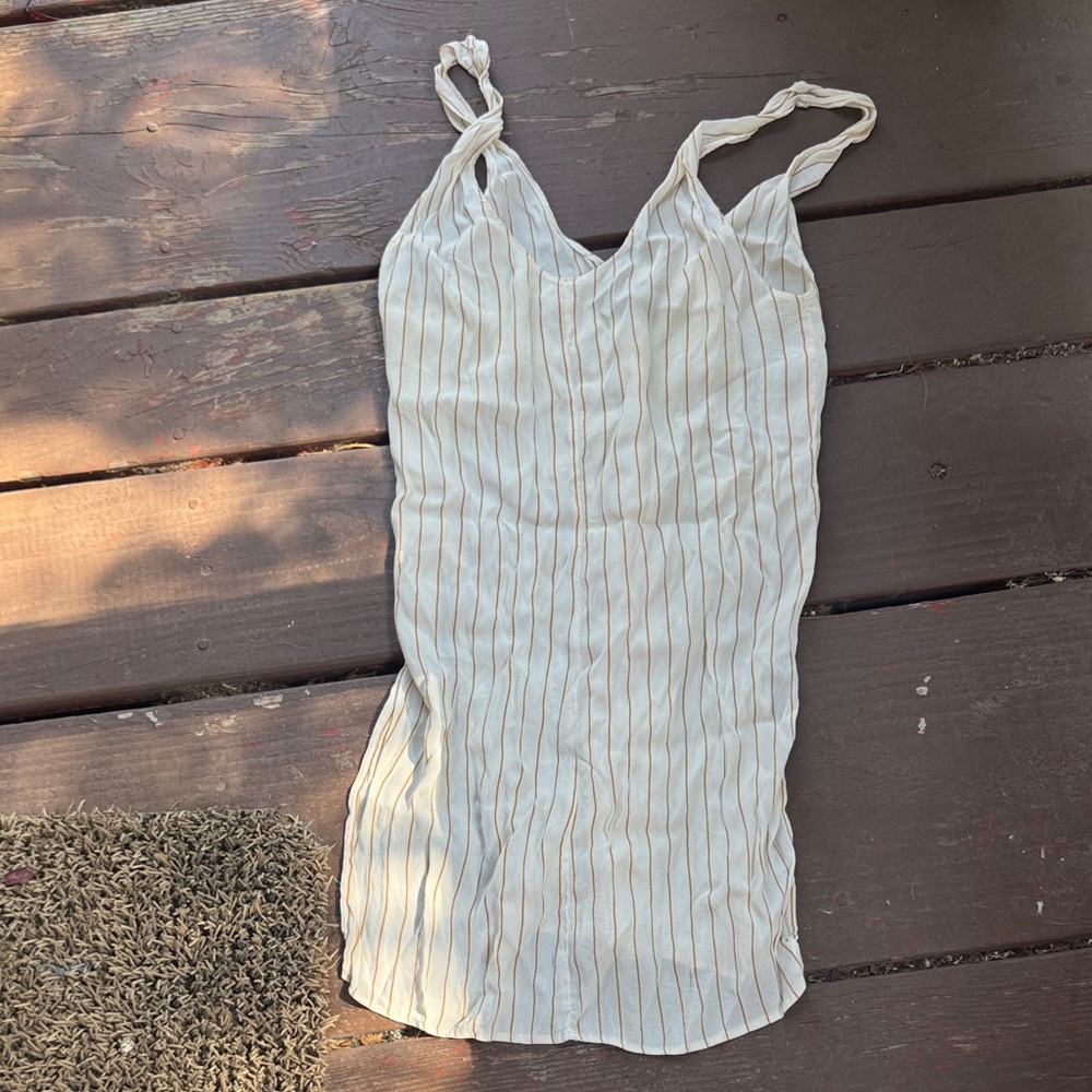 Striped White and Brown Women’s Dress